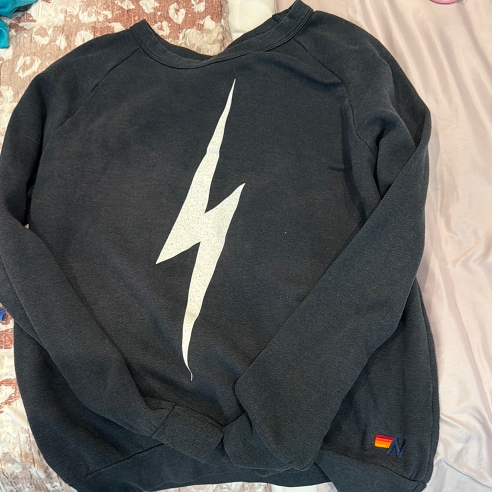 Black Sweatshirt with Lightning Bolt
